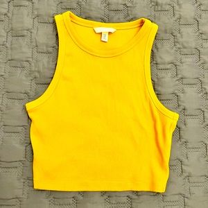 Mustard yellow crop tank top